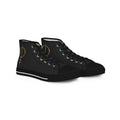 White High-Top Sneakers with Minimal Gold Nautical Compass Accent