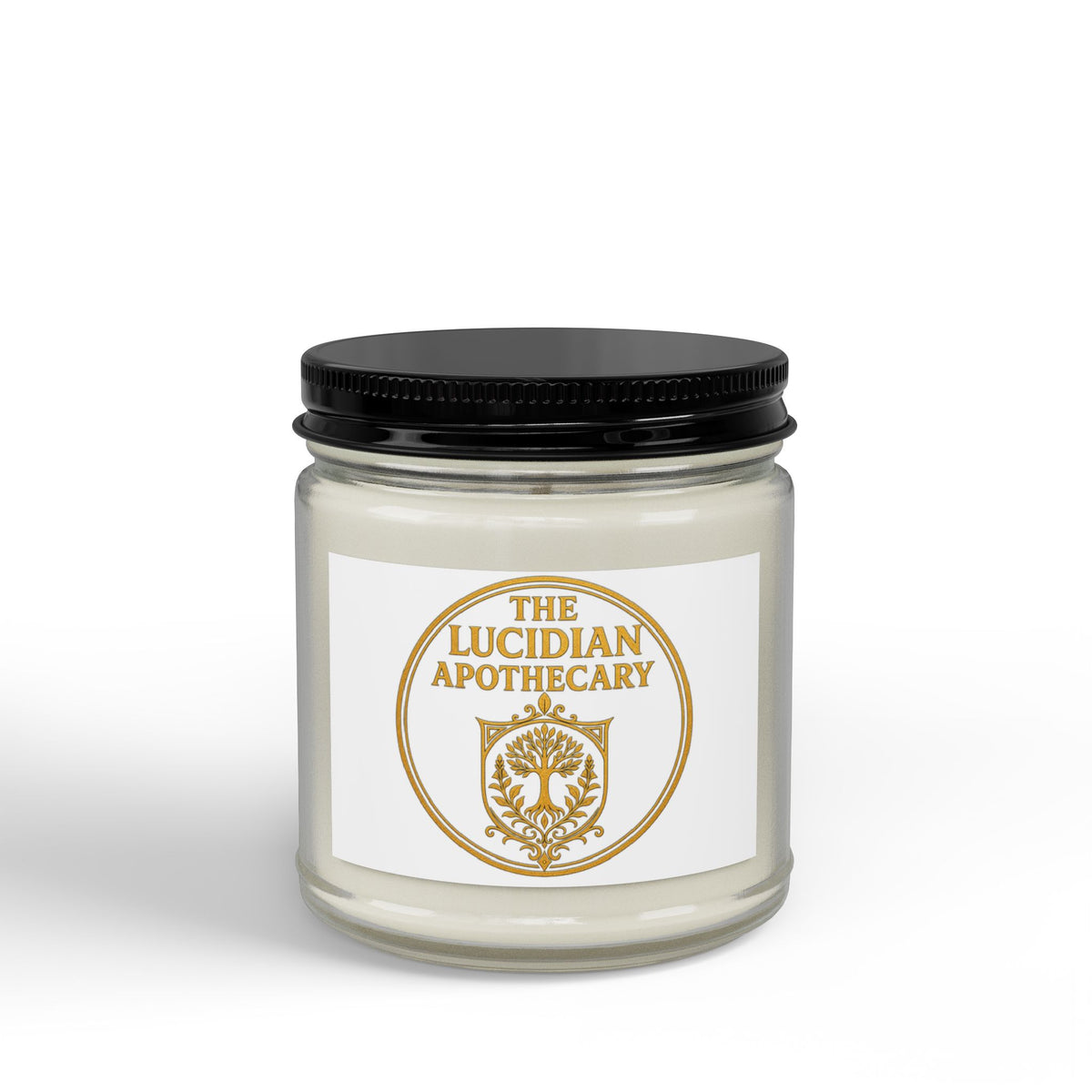 Lucidian Apothecary Scented Soy Candle - Amber Jar with Black Lid (4oz)