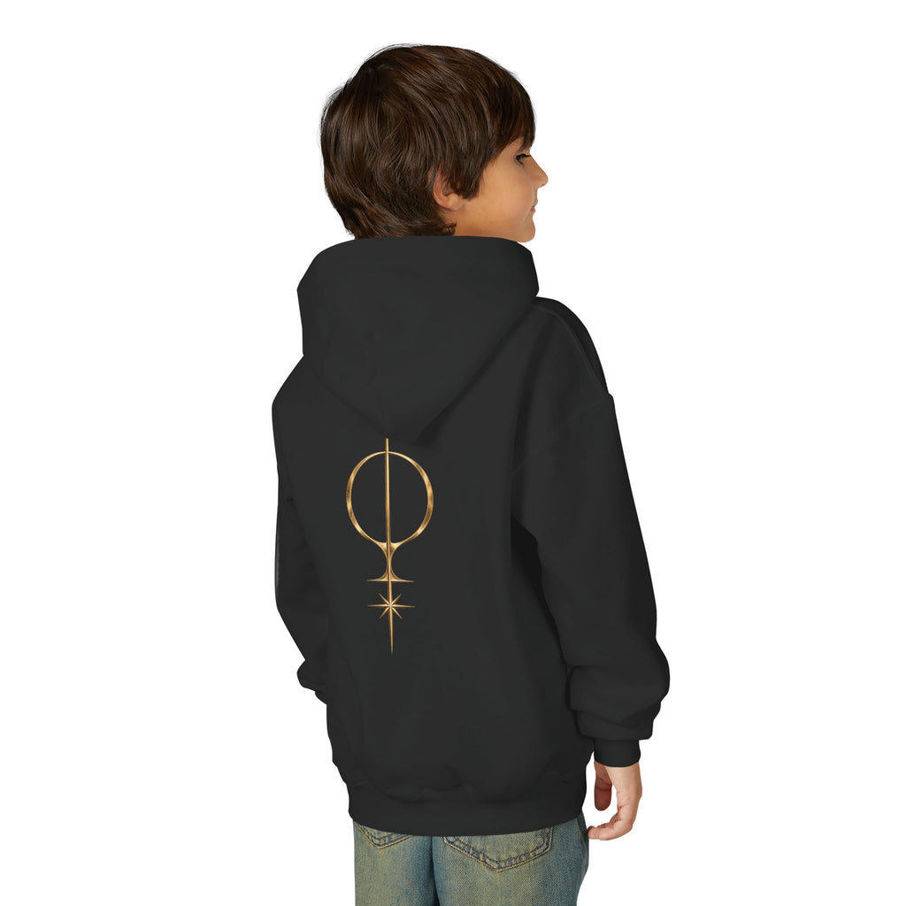 Youth Hoodie — 'The Lucidian Orchestra' Gold Logo Pullover