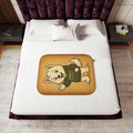 Sherpa Blanket - Cute White Pup in 'Tarbix Academy' Hoodie Plush Throw