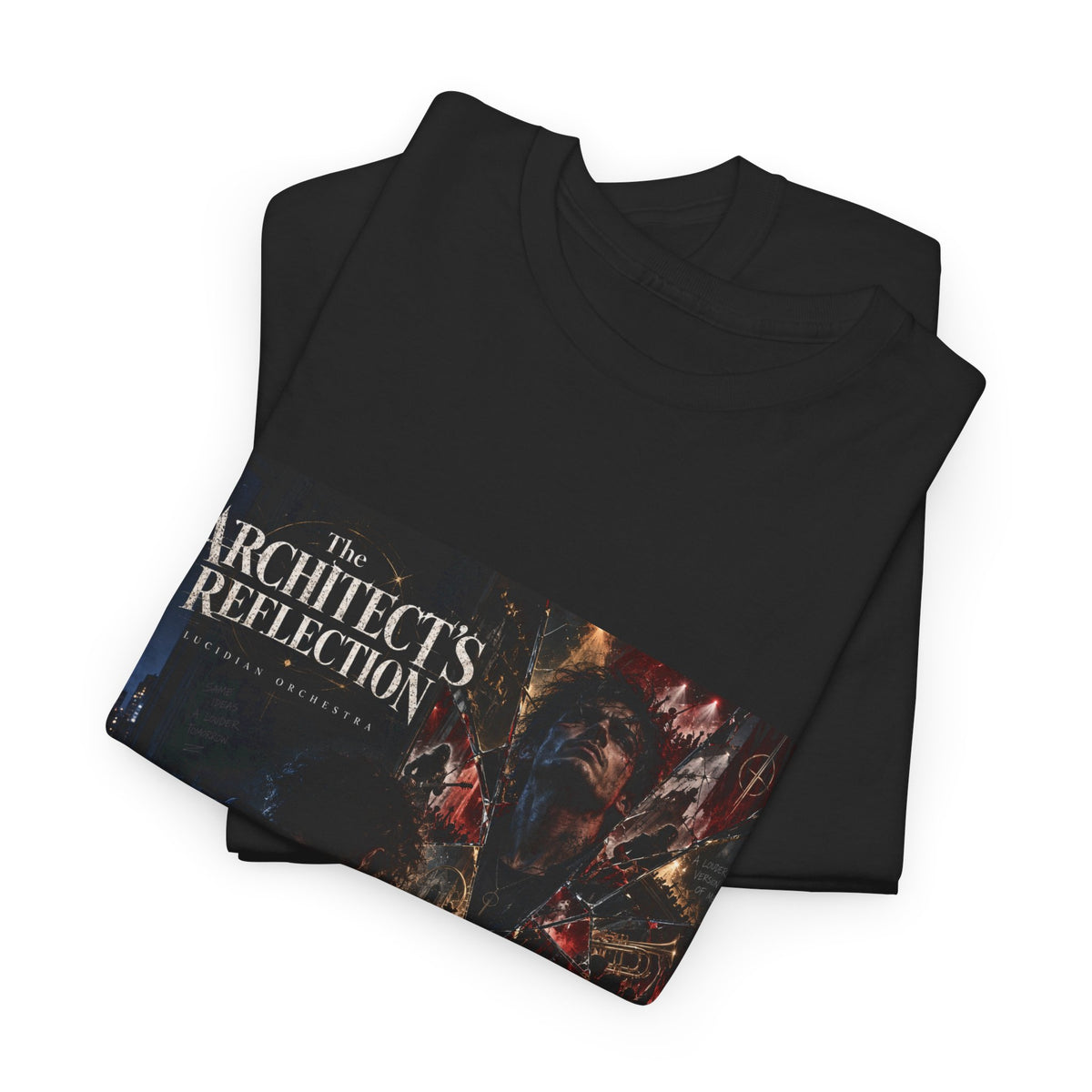 The Architect’s Reflection Band Tee — Dark Industrial Album Art T-Shirt