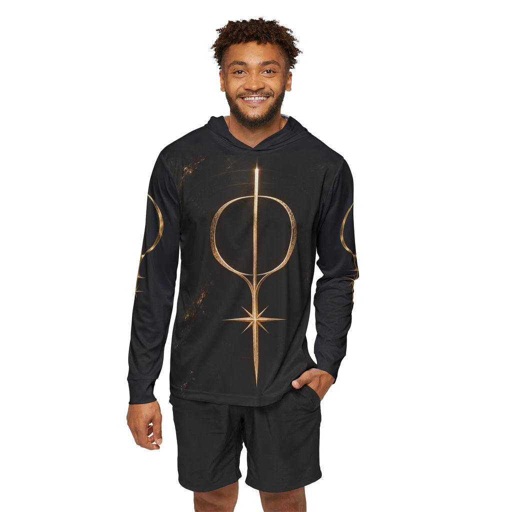 Lucidian Orchestra Logo Hoodie — Gold Emblem Sports Warmup Hoodie