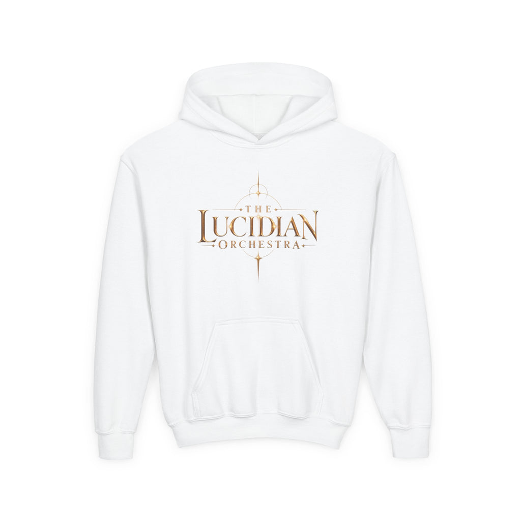 Youth Hoodie — 'The Lucidian Orchestra' Gold Logo Pullover
