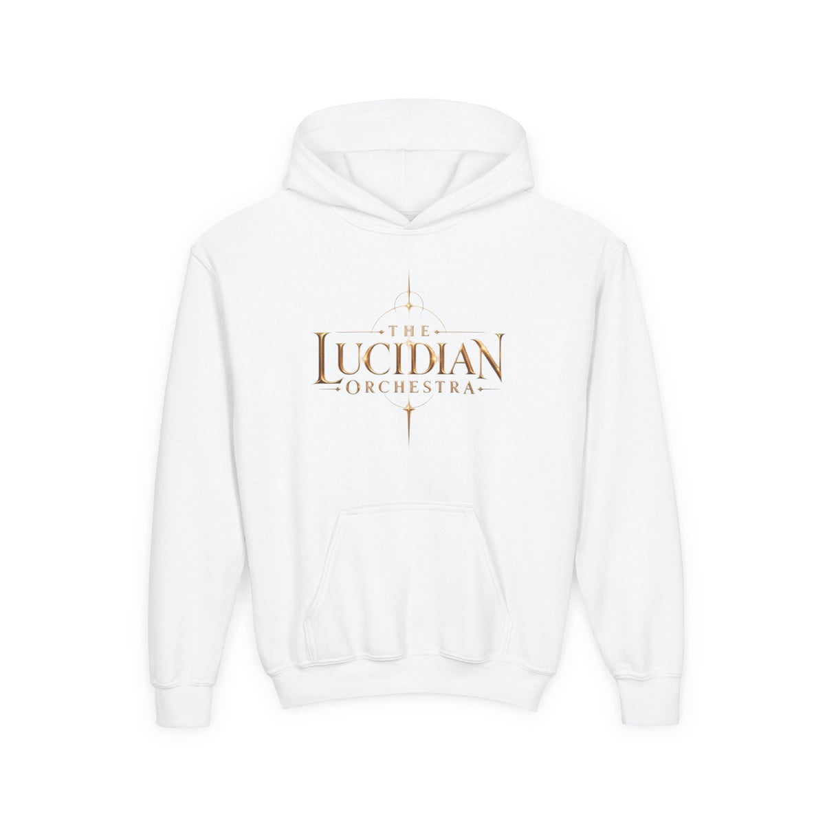 Youth Hoodie — 'The Lucidian Orchestra' Gold Logo Pullover