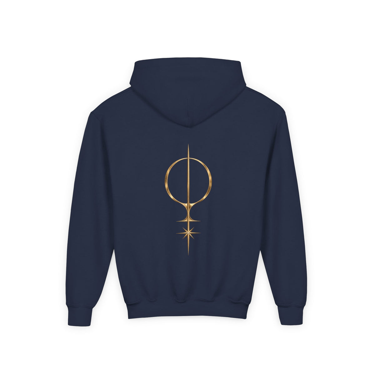 Youth Hoodie — 'Approved Mutation' Graphic Hoodie with Gold Symbol Back