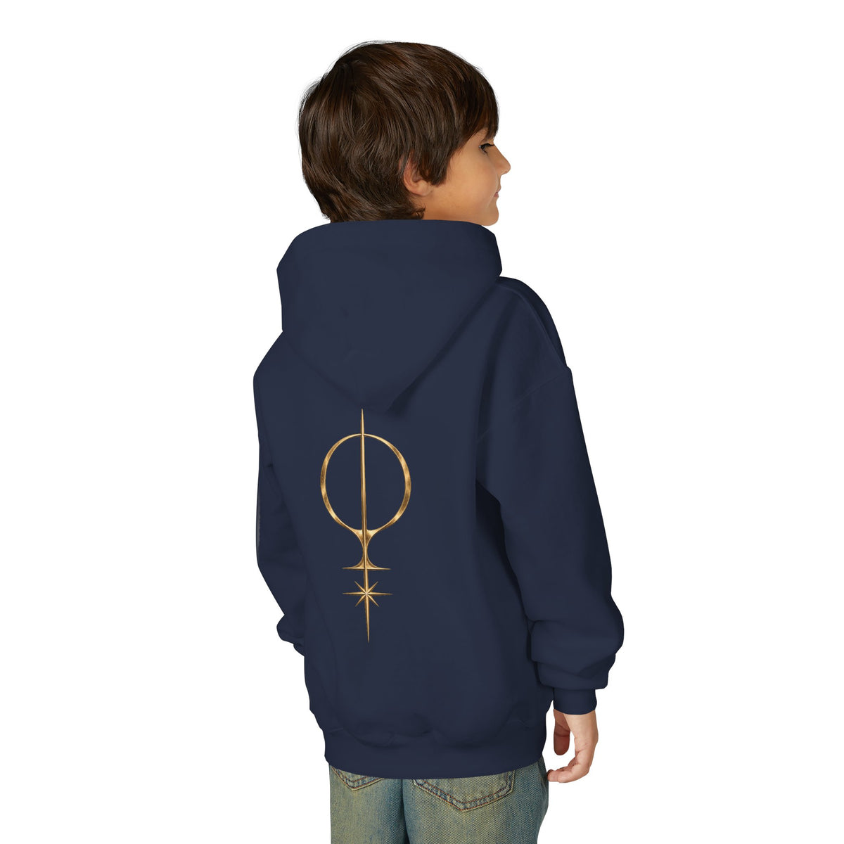 Youth Hoodie — 'Approved Mutation' Graphic Hoodie with Gold Symbol Back