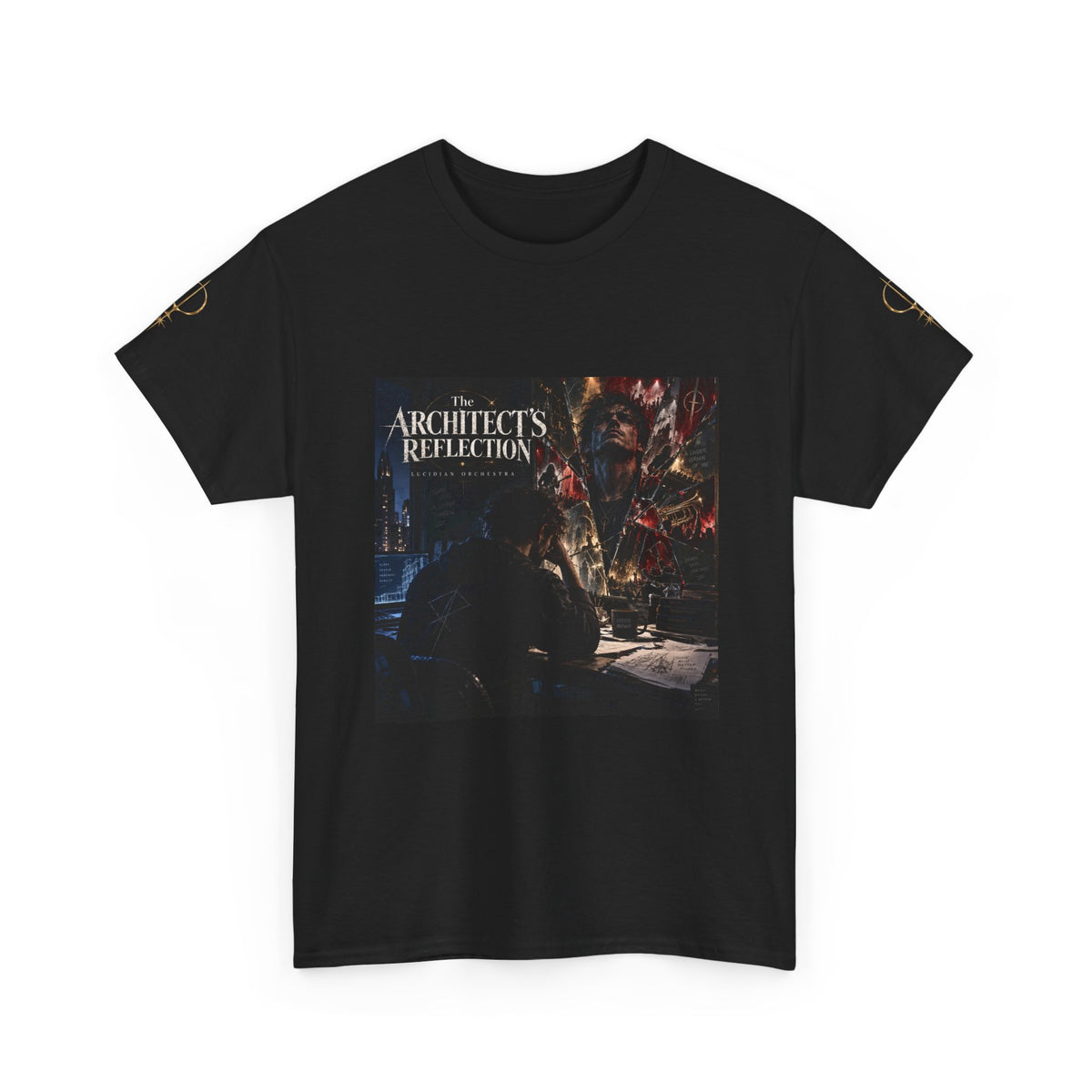 The Architect’s Reflection Band Tee — Dark Industrial Album Art T-Shirt