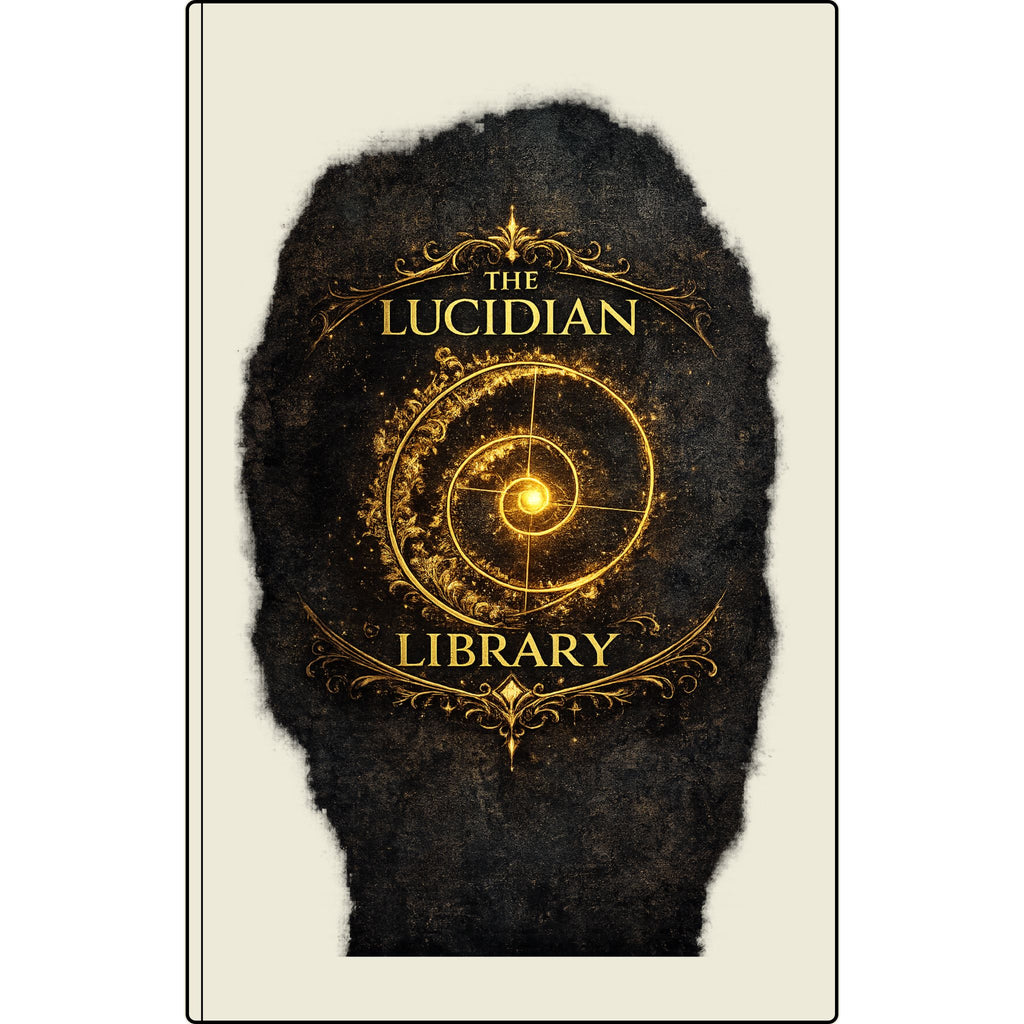 Engraved Vegan Leather Journal — “The Lucidian Library” Golden Spiral Notebook