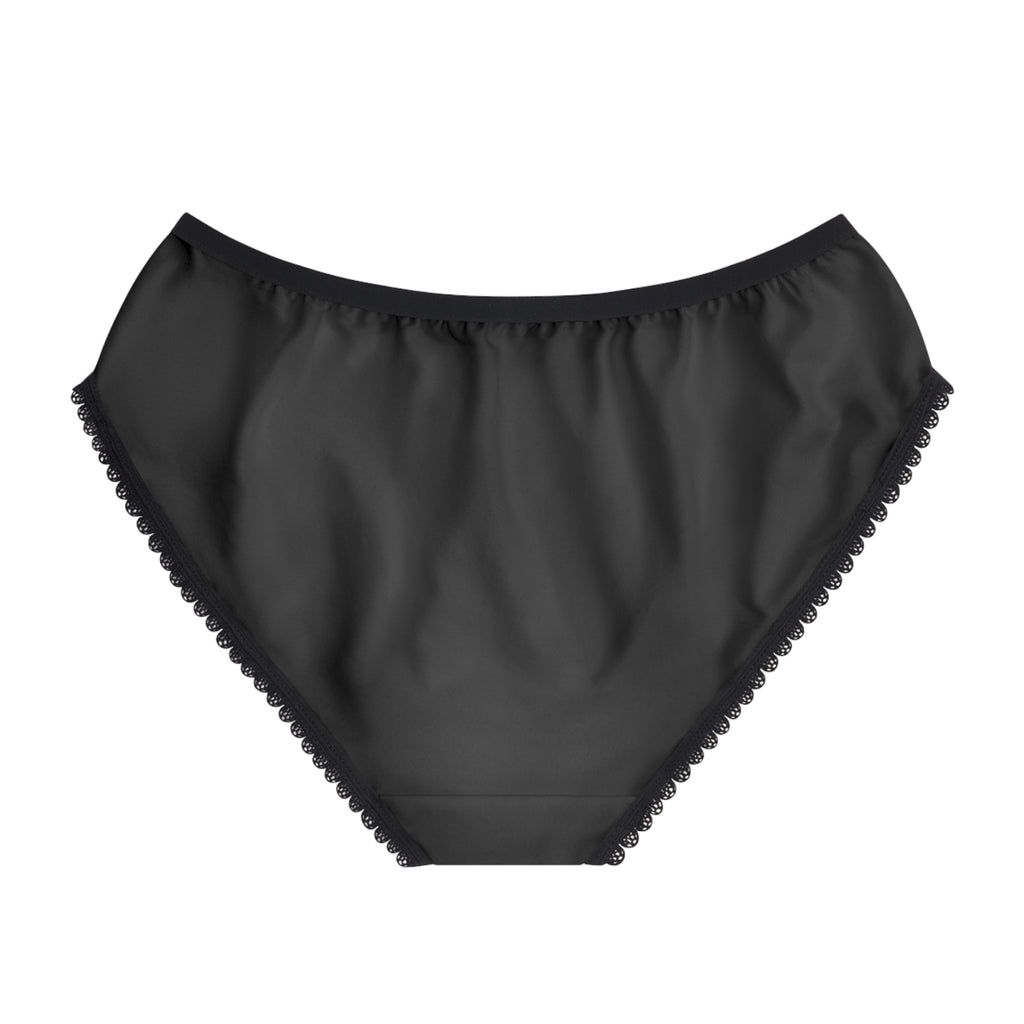 Black Logo Briefs — Sleek Metallic Emblem Women's Briefs