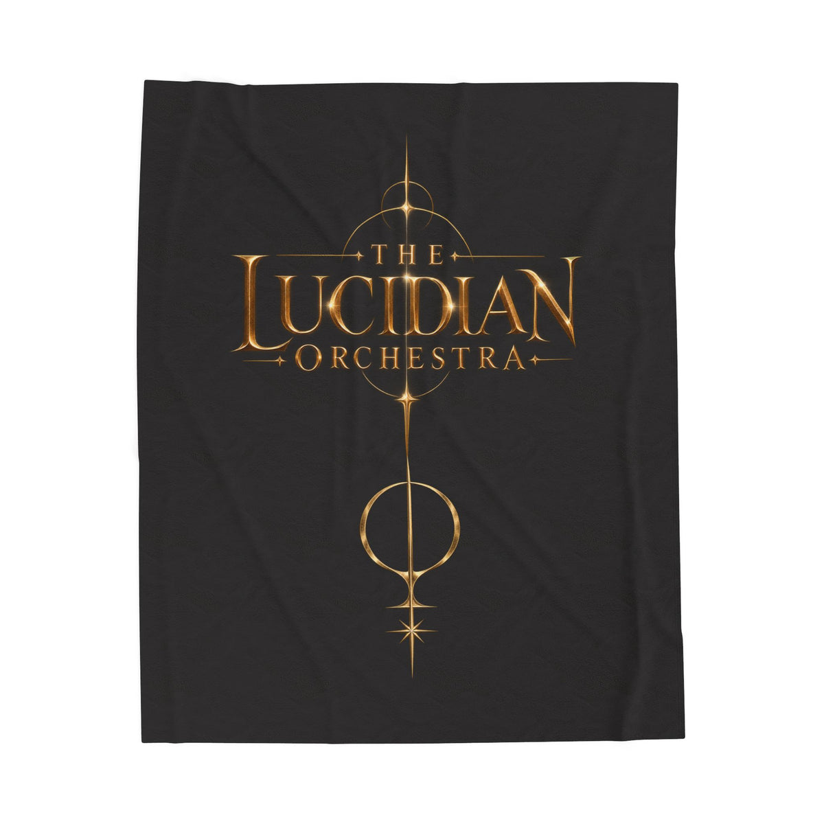The Lucidian Orchestra Velveteen Plush Blanket – Gold Emblem Cozy Throw
