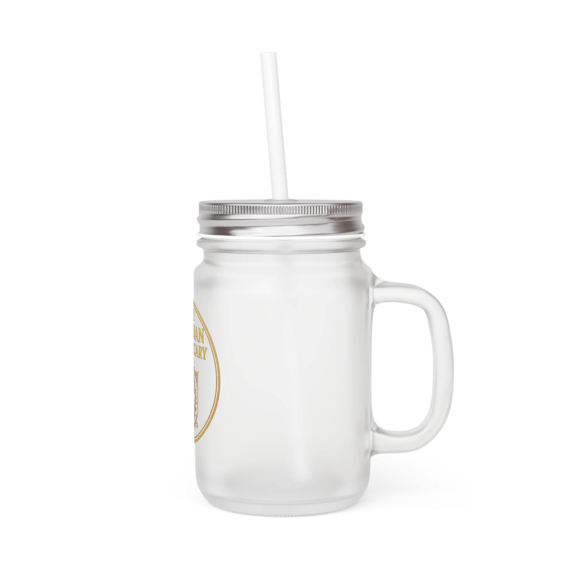 Lucidian Apothecary Mason Jar Tumbler — Glass Jar Cup with Lid & Straw